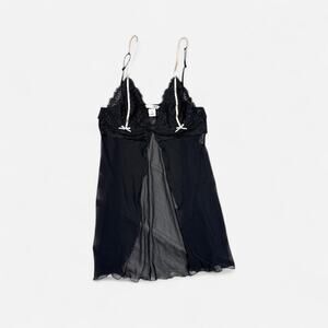 Black lace babydoll top teddy pastel pink lingerie sheer lacy